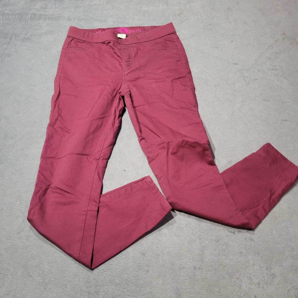Wishful Park Pants Women Medium Burgundy Wine Skinny Leg Pull On Stretch Comfort
